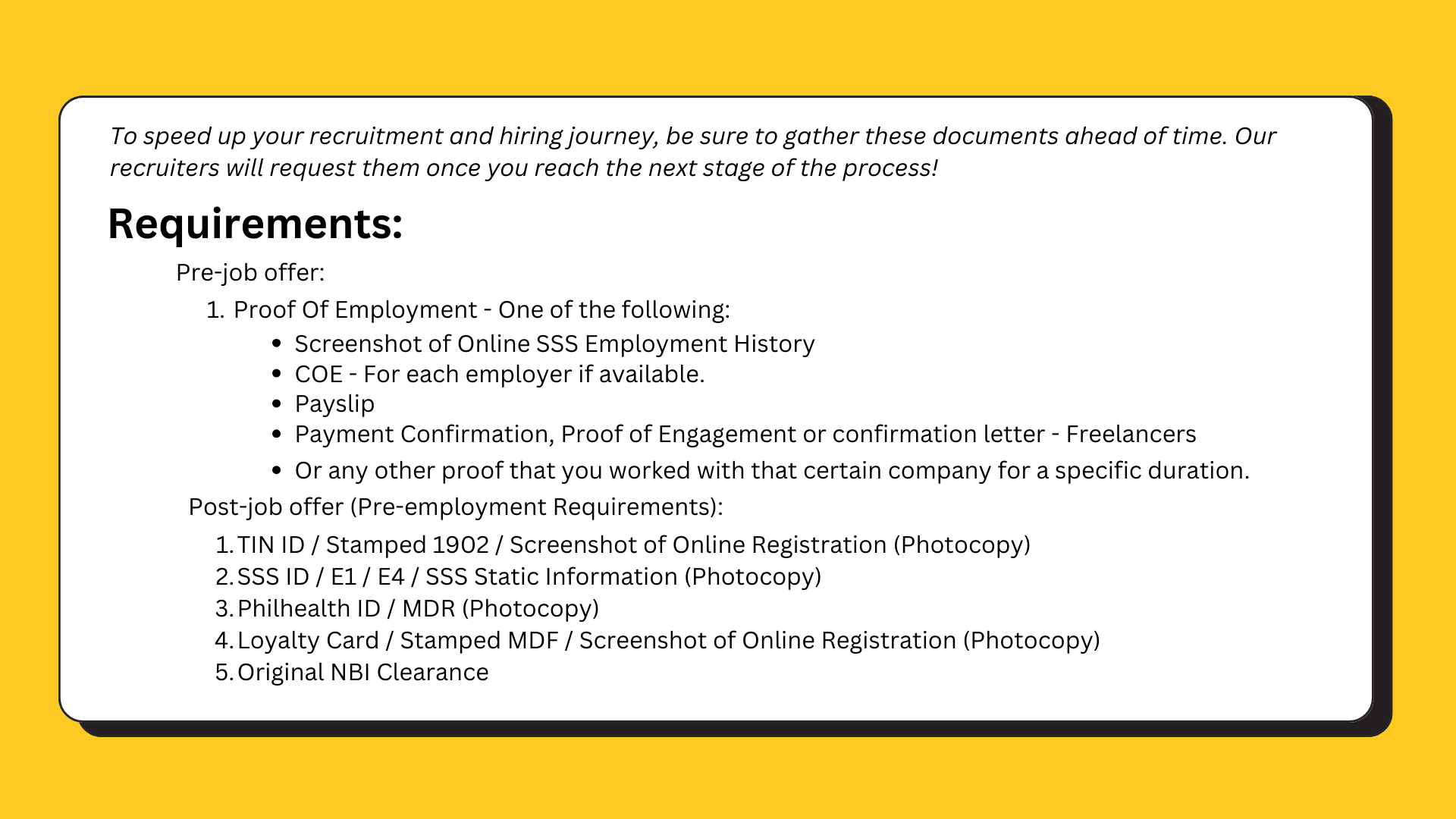 Requirements